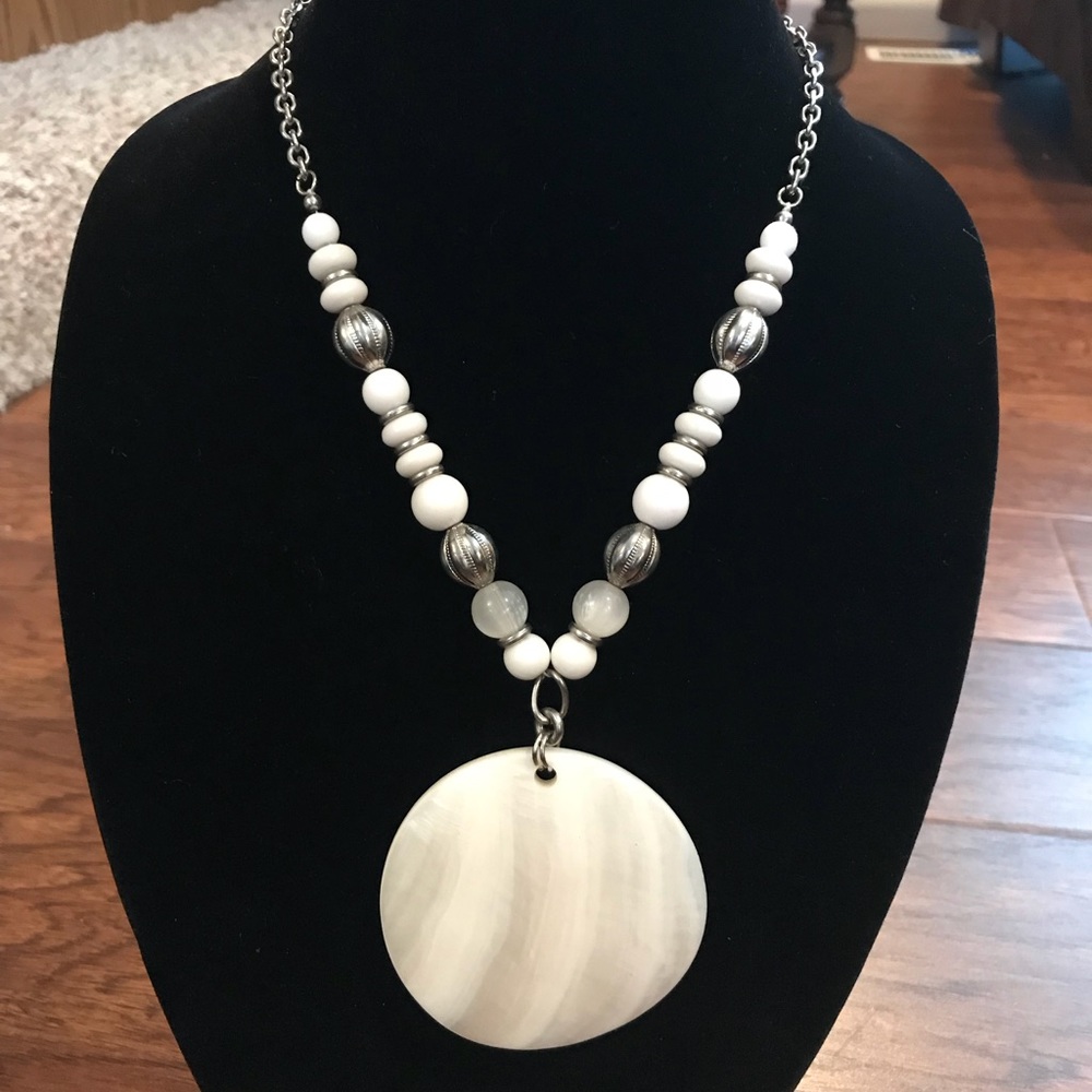 White and silver necklace